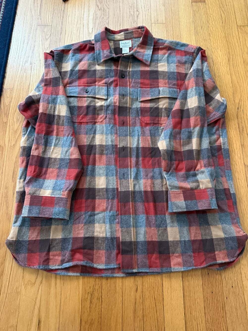 L.L. Bean Traditional Fit Plaid Cotton Flannel Shirt Men's XL Regular